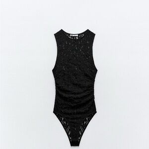 Zara Ruched Lace Bodysuit